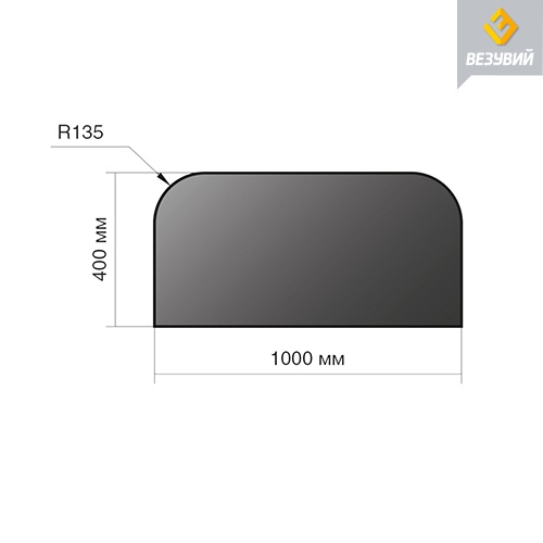 Лист предтопочный 400х1000х2 R135
