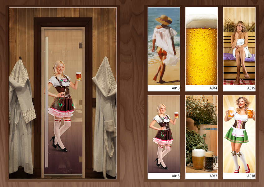 Дверь для бани стеклянная Doorwood с фотопечатью