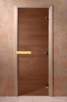 Дверь для бани стеклянная Doorwood гладкая бронза 790х1890