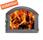 Дверка ВЕЗУВИЙ каминная 217 (антрацит) со стеклом