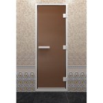 СТЕКЛЯННАЯ ДВЕРЬ ДЛЯ ХАМАМА DOORWOOD ХАМАМ БРОНЗА МАТОВАЯ