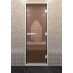 СТЕКЛЯННАЯ ДВЕРЬ ДЛЯ ХАМАМА DOORWOOD ХАМАМ БРОНЗА
