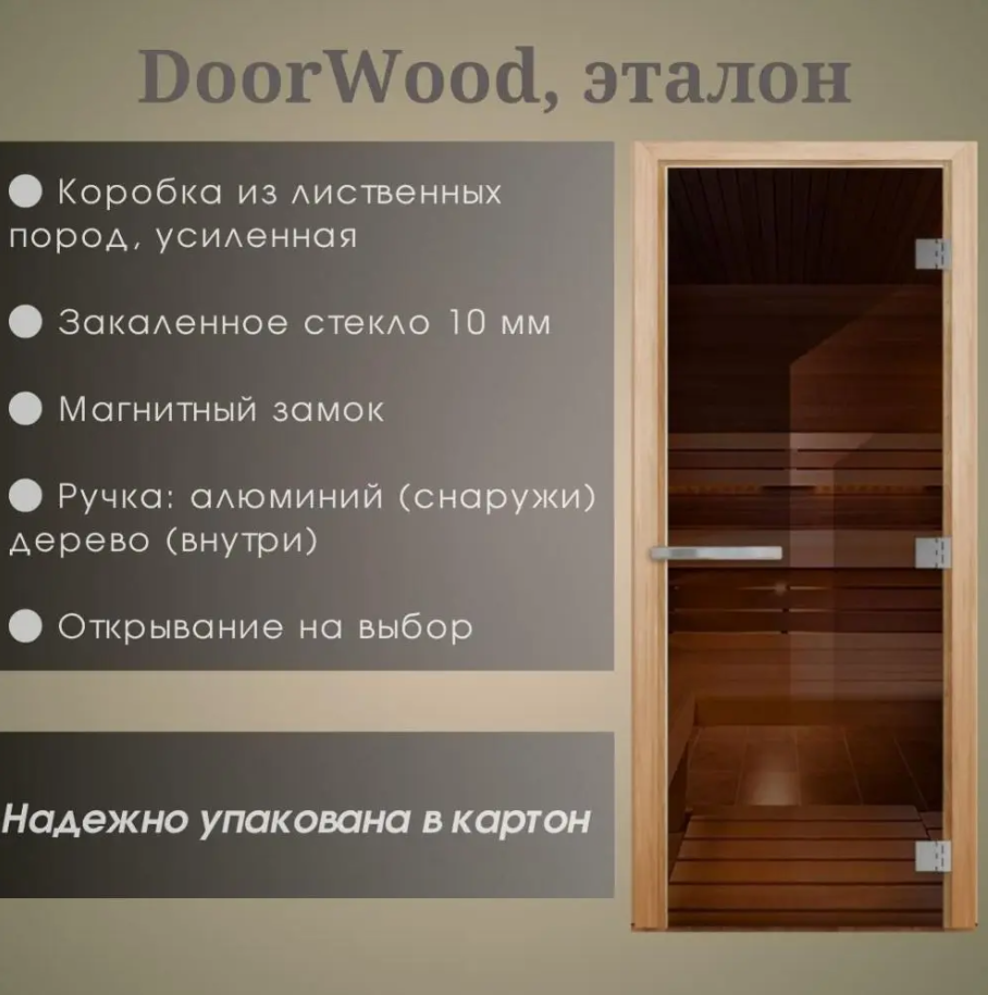 Дверь DoorWood Эталон Сатин 2000*800 (3п,10мм)